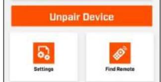 Unpair Device Settings Find Remote
