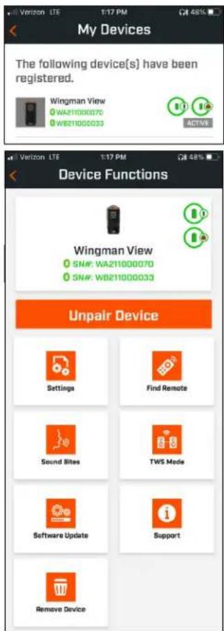 BUSHNELL Wingman View - FONCTIONS DE L'APPAREIL - 2