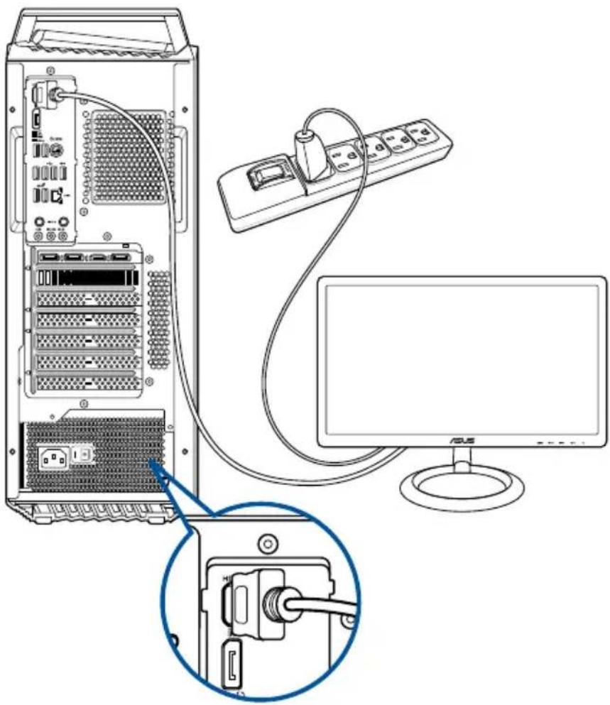 ASUS G15DS - Pour connecter un moniteur externe à l'un des ports d'affichage embarqués : - 1