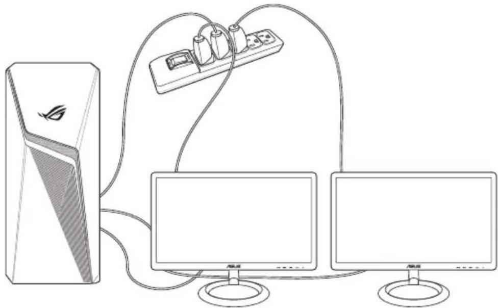 ASUS G10CE - Pour configurer plusieurs affichages : - 1