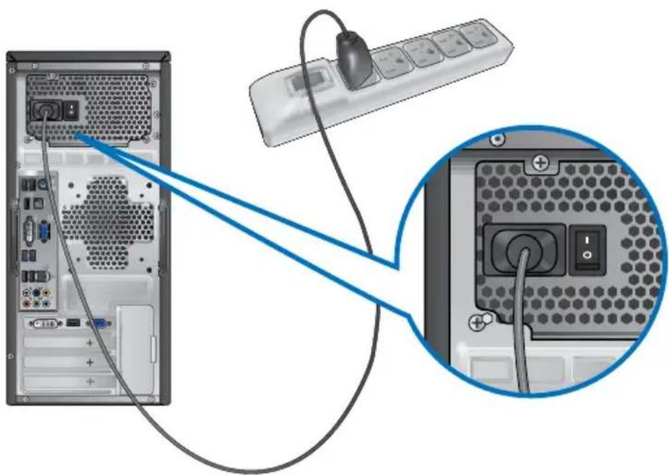 ASUS Essentio CG8350 - Conexión del cable de alimentación - 1