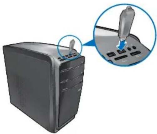 ASUS Essentio CG8350 - So schließen Sie einen USB-Datenträger an: - 1