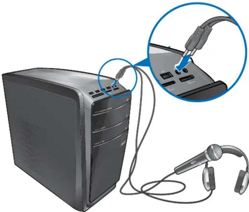 ASUS Essentio CG8350 - Anschluss von Kopfhörern und Mikrofon - 1