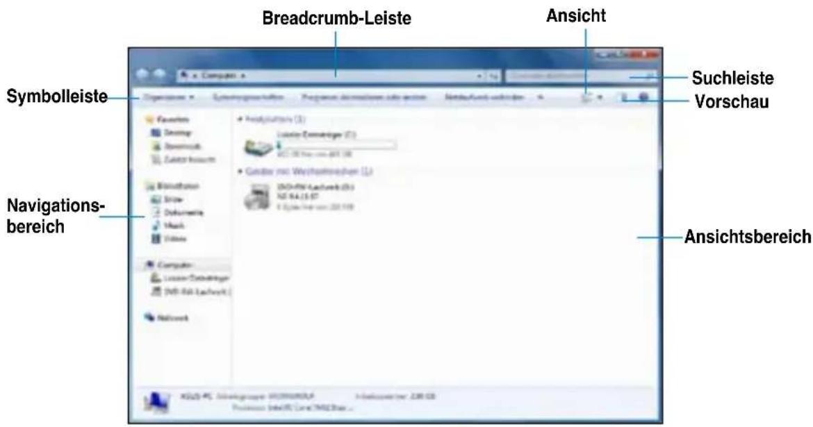 ASUS Essentio CG8350 - So öffnen Sie den Windows Explorer: - 1