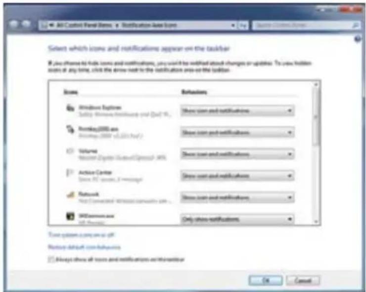 ASUS Essentio CG8350 - Ga als volgt te werk om pictogrammen en notificaties aan te passen: - 2