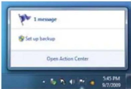 ASUS Essentio CG8350 - Inicio del panel Action Center (Centro de actividades) de Windows® 7 - 1