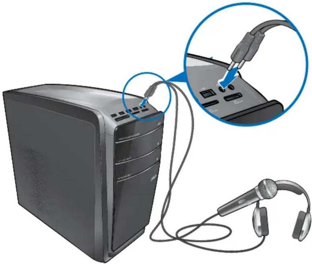 ASUS Essentio CG8350 - Connector un casque audio ou un micro - 1