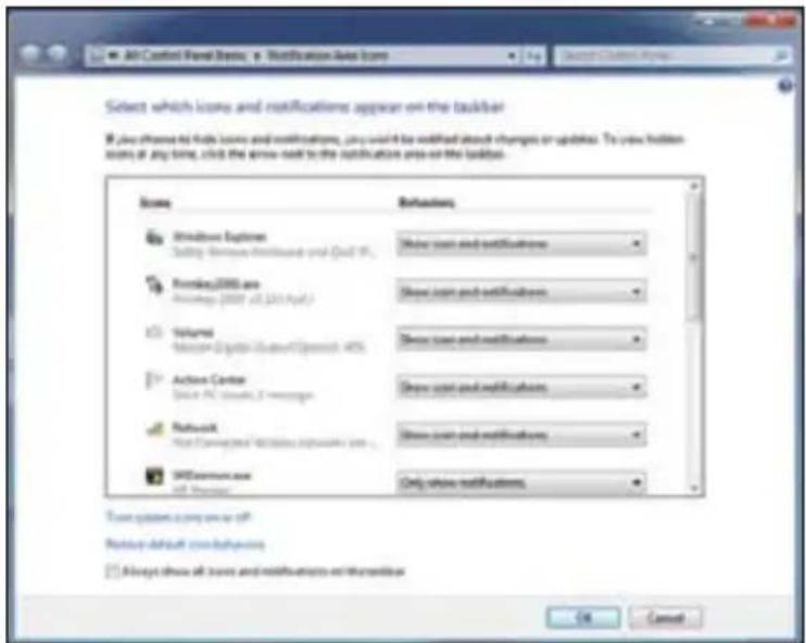 ASUS Essentio CG8350 - To customize icons and notifications: - 2