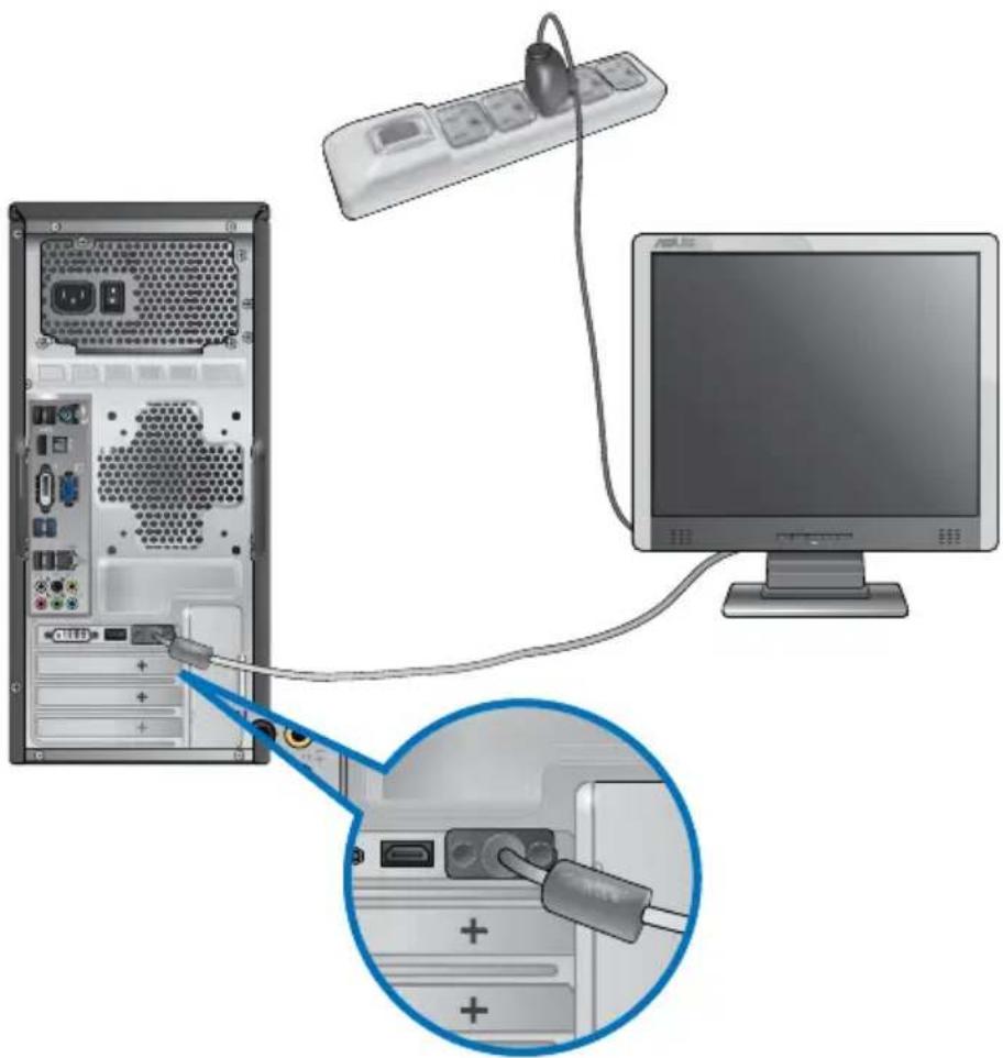 ASUS Essentio CG8350 - Ga als volgt te werk om met een ASUS grafische kaart een externe monitor te verbinden: - 2