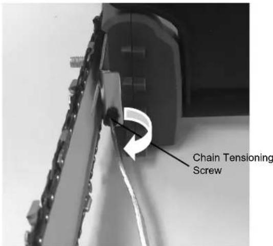 Earthwise CS33014 - INSTALLING/ REPLACING THE GUIDE BAR AND CHAIN - 4