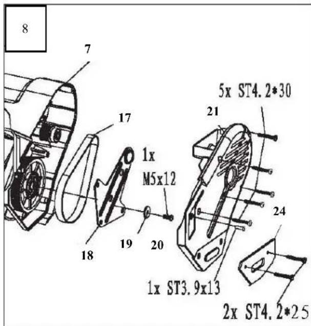 Earthwise SN70016 - Cambio de la correa (Fig. 8, 9) - 1