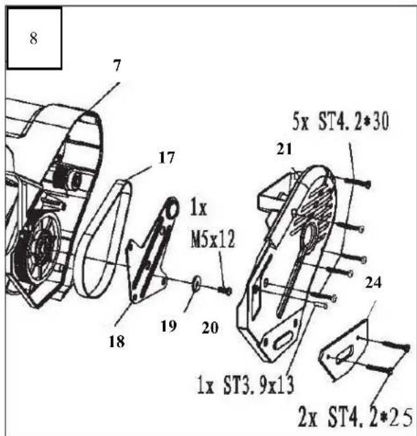 Earthwise SN70016 - Remplacement de la courroie (fig. 8 et 9) - 1