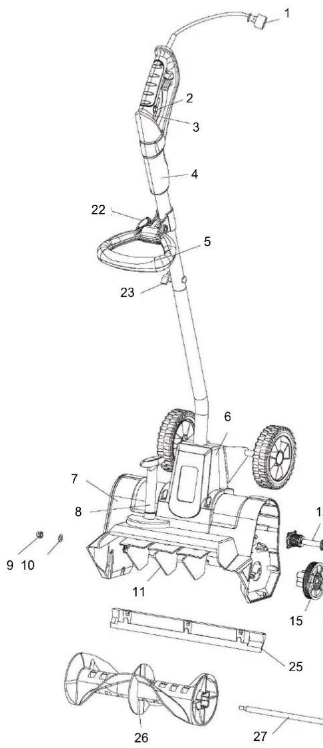 Earthwise SN70016 - LIST DES PIECES - 1