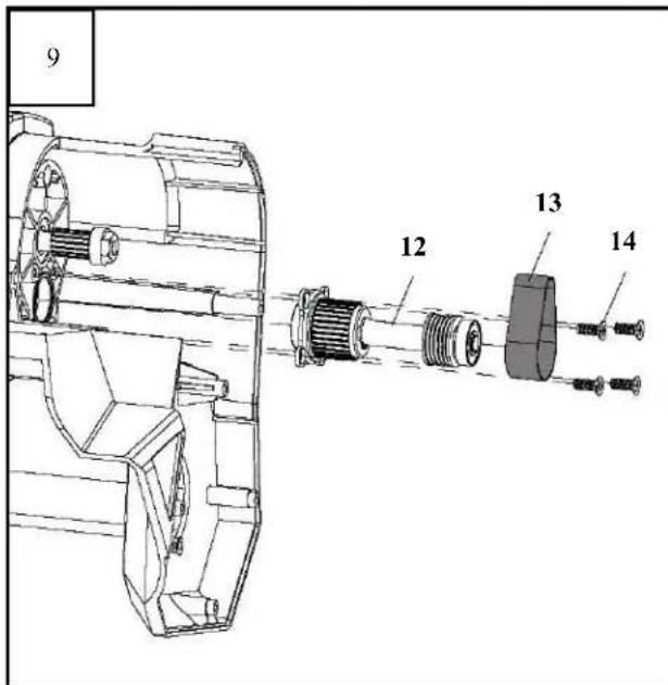 Earthwise SN70016 - Cambio de la correa (Fig. 8, 9) - 2