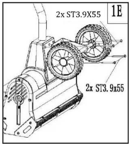 Earthwise SN70016 - Soporte de ruedas (Fig. 1E) - 1