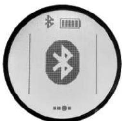 Circular icon with Bluetooth symbol and battery label, likely for wireless signal or payment