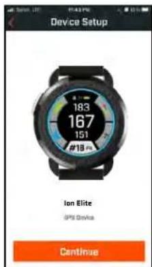 Device Setup 183 167 151 #19 ns Ion Elite GPS Device Continue