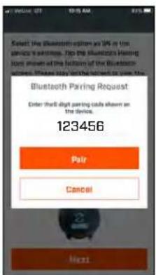 Reset: The Bluetooth offers an IUP in the service's settings. Tips the Bluetooth Parking load shown at the bottom of the Bluetooth access. It is also ready to be used for your help. Bluetooth Parring Request Enter that digit parking codes shown at the device. 123456 Pair Cancel Next