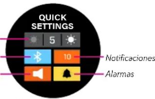 QUICK SETTINGS 5 10 Notificaciones Alarmas