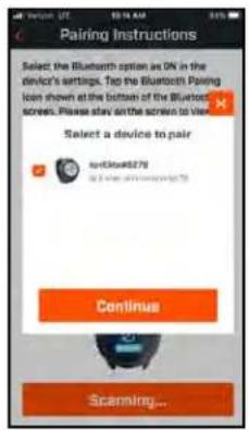 Pairing Instructions Select the Bluetooth option as ON in the device's settings. Tap the Bluetooth Pairing icon shown at the bottom of the Bluetooth screen. Please stay on the screen to view. Select a device to pair on:600x8278 on:600x8278 Continue Scanning...