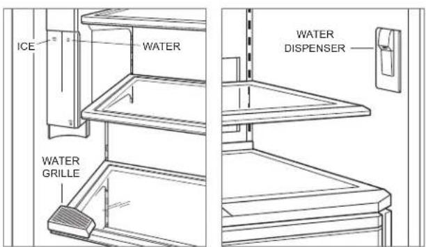ICE WATER WATER GRILLE WATER DISPENSER