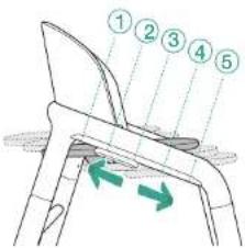 Diagram showing a mechanical or structural component with numbered parts and directional arrows indicating flow or movement.