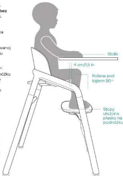 Stolik 4 cm/1,5 in Kolana pod kątem 90° Stopy ulożone płasko na podnóżku