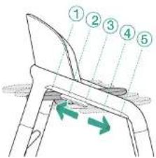 Diagram showing a mechanical or structural component with numbered parts and directional arrows indicating flow or movement.