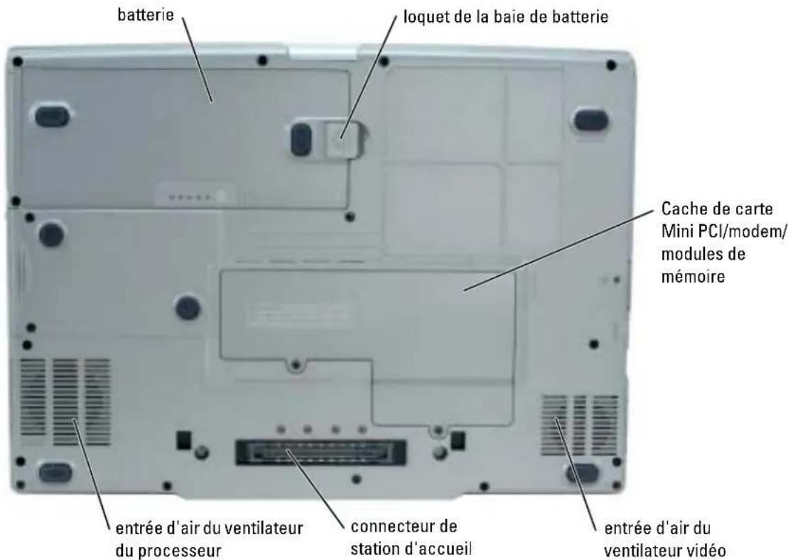 DELL Precision M70 - Vue de dessous - 1