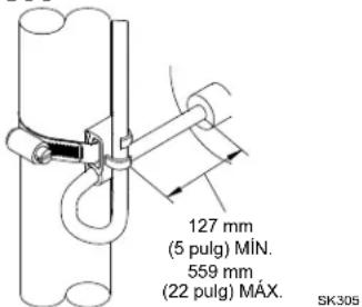 127 mm (5 pulg) MIN. 559 mm (22 pulg) MAX. SK305
