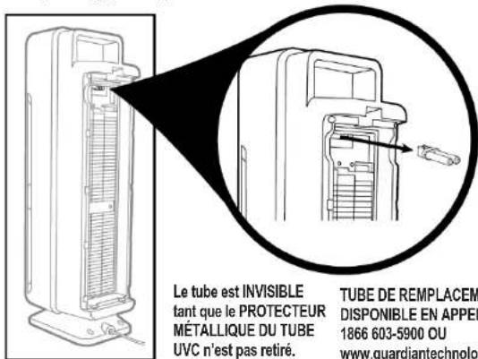Guardian CDAP4500 - INSTALLER ET RETIRER LE TUBE UVC - 4