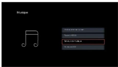 DENON AVR-S770H - Utilisez le curseur haut/bas pour sélectionner "Serveurs de musique", puis appuyez sur ENTER. - 1