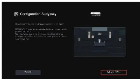 DENON AVR-S770H - Lorsque l'écran suivant est affiché, sélectionnez "Lancer Test" puis appuyez sur ENTER. - 1