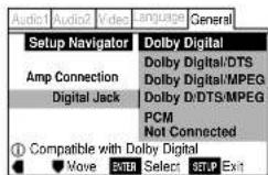 MARANTZ DV-12S1 - Select the type of analog audio connections you made to your amplifier/receiver. - 3