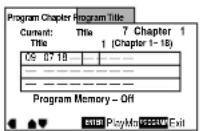 MARANTZ DV-12S1 - Move down to the tracklist window and start entering chapter/title numbers. - 1