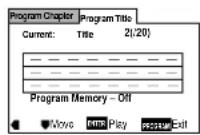 MARANTZ DV-12S1 - Déplacez le joystick vers la gauche ou vers la droite pour sélectionner Program Chapter ou Program Title. - 2