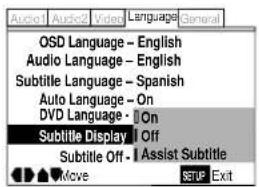MARANTZ DV-12S1 - Affichage des sous-titres (menu Expert) - 1