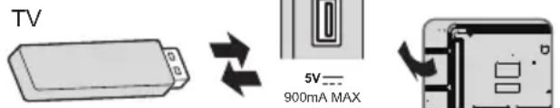 PANASONIC TX-32LSW504S - Het USB-flashgeugenaansluiten/ verwijderen - 1