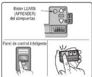 Botón LEARN (APRENDER) del abrepuertas Panel de control inteligente