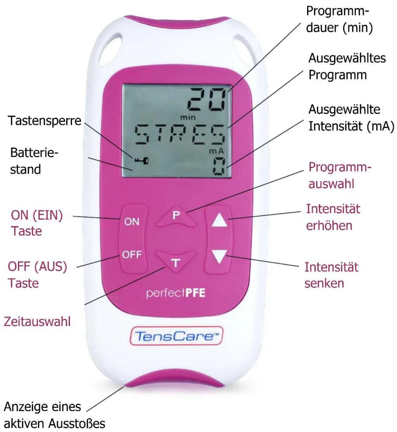 TensCare Perfect PFE - TASTEN & BILDSCHIRM - 1