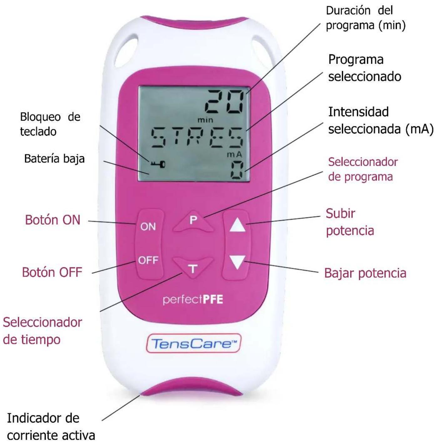 TensCare Perfect PFE - CONTROLES E INTERFAZ - 1