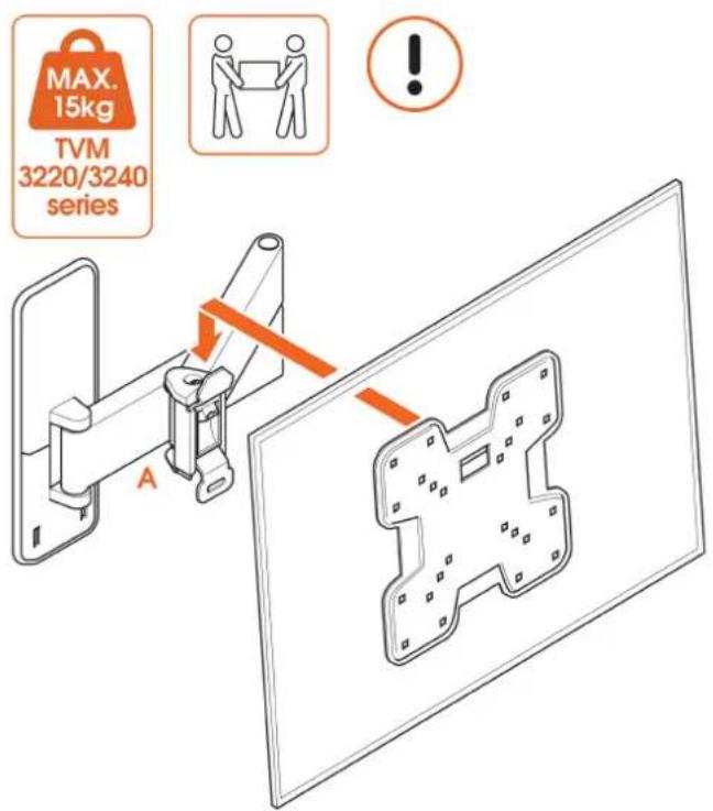 VOGELS TVM 3248 - Étape 3 : Fixer le téléviseur au support mural - 1