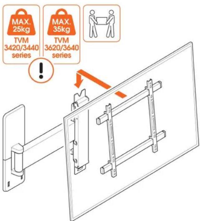 VOGELS TVM 3448 - Étape 3 : Fixer le téléviseur au support mural - 1