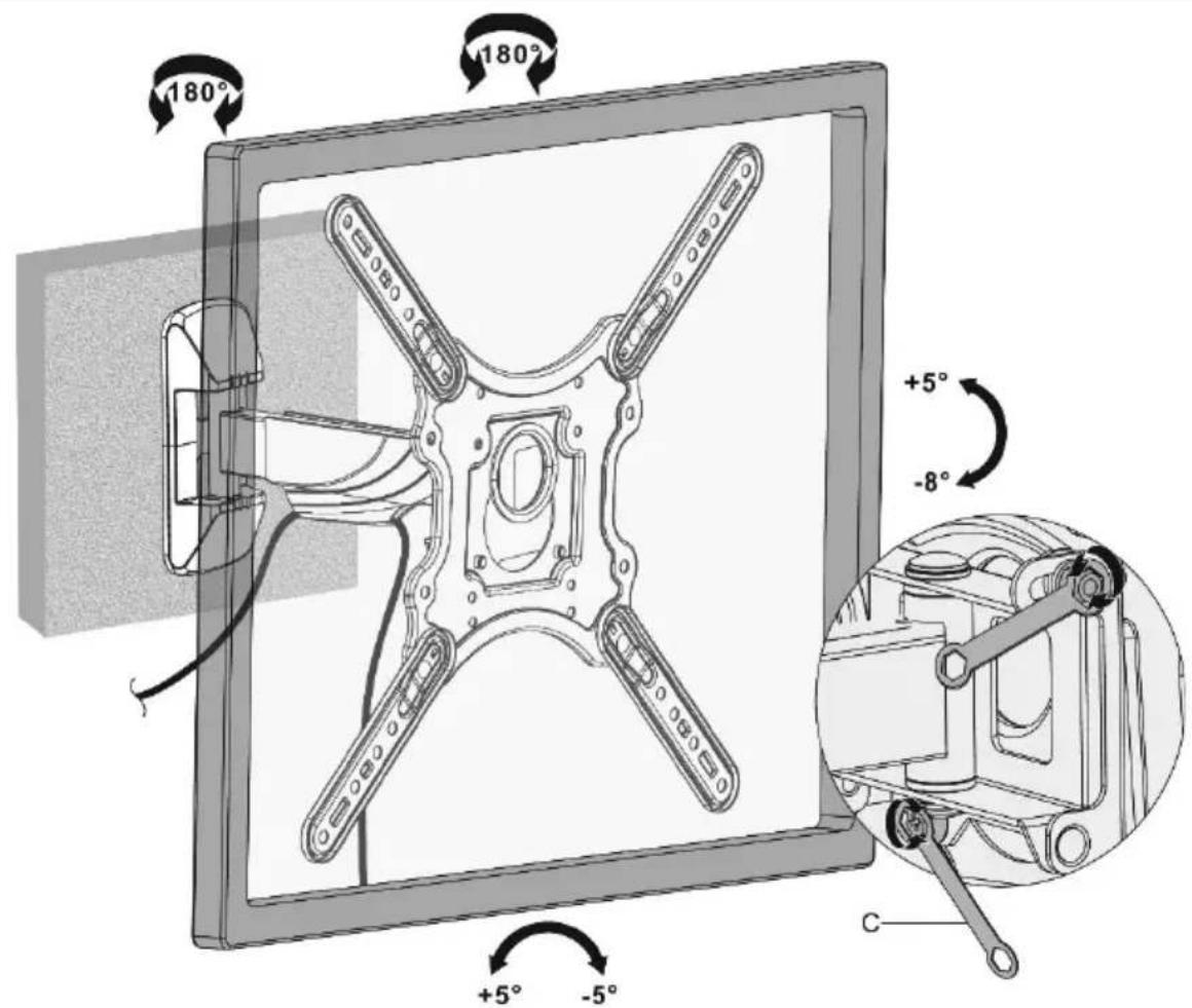 Digitus DA-90377 - UNIVERSAL FULL MOTION TV WALL MOUNT, 23" – 55" - 23