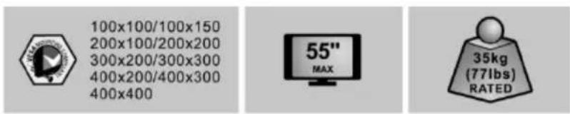 Digitus DA-90377 - UNIVERSAL FULL MOTION TV WALL MOUNT, 23" – 55" - 2