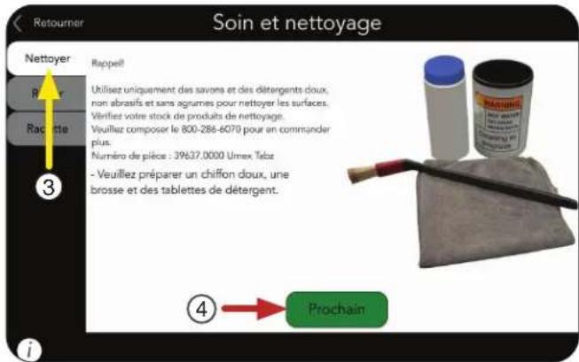 Soin et nettoyage Nettoyer Rappell Utilisez uniquement des savons et des détergents doux, non abrasifs et sans agrumes pour nettoyer les surfaces. Vérifiéz votre stock de produits de nettoyage. Veuillez composer le 800-286-6070 pour en commander plus. Numéro de pièce : 39637.0000 Umex Telz - Veuille…