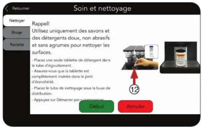 Soin et nettoyage Nettoyer Rappel! Utilisez uniquement des savons et des détergents doux, non abrasifs et sans agrumes pour nettoyer les surfaces. - Placez une seule tablette de détergent dans le tube d'égouttement. - Assurez-vous que la tablette est complètement insérée dans le joint d'étanchéité.…