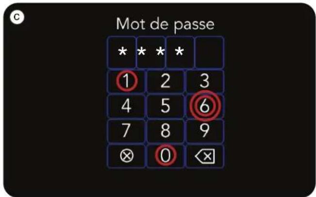 Mot de passe * * * * 1 2 3 4 5 6 7 8 9 ⊗ 0