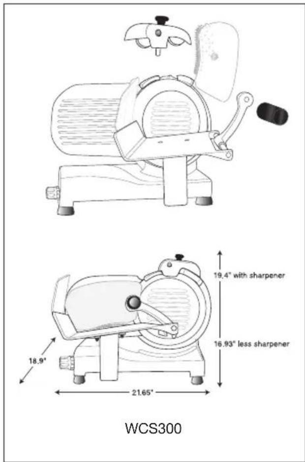 WCS300 18.9° 21.65° 19.4° with sharpener 16.93° less sharpener WCS300