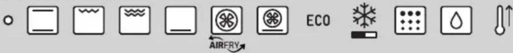 Diagram showing various environmental and weather icons with labels like 'AIRFRY' and 'ECO'